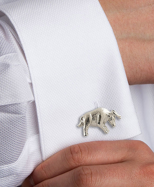 CL128402 | Sterling Silver Bull & Bear Cufflinks