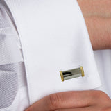 CL168235 | 14K Gold Trimmed Bar Cufflinks