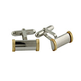 CL168235 | 14K Gold Trimmed Bar Cufflinks