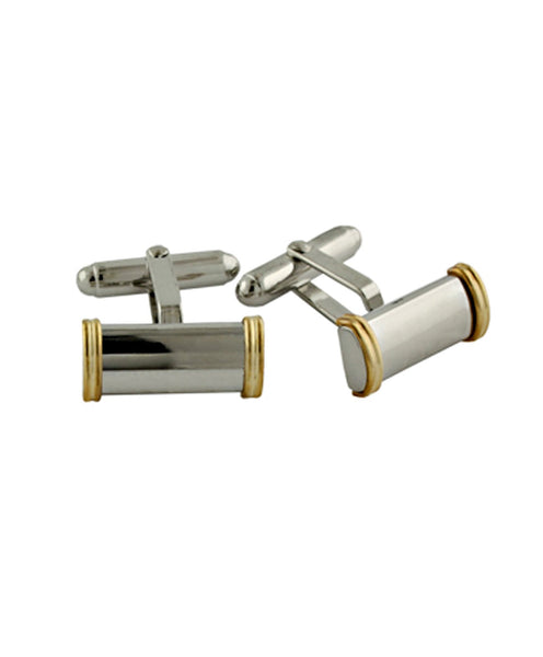 CL168235 | 14K Gold Trimmed Bar Cufflinks