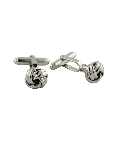 CL170200 | Silver Knot Brass Cufflinks