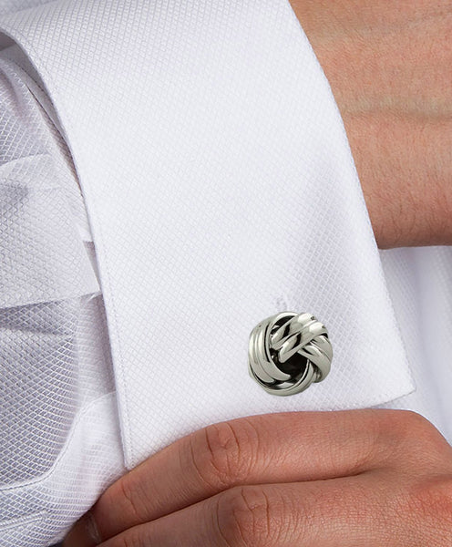 CL170200 | Silver Knot Brass Cufflinks