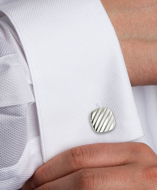 CL188502 | Sterling Silver Cushion Cufflinks