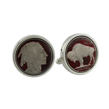 CL508002 | Sterling Silver Red Nickel Cufflinks