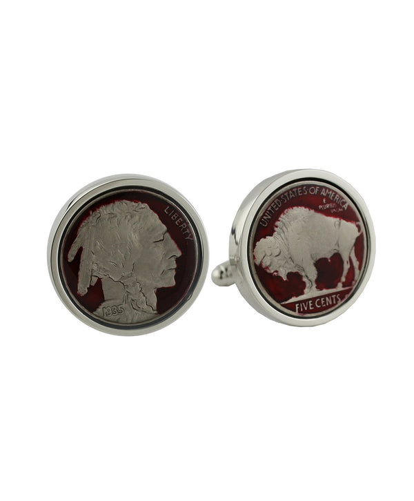 CL508002 | Sterling Silver Red Nickel Cufflinks