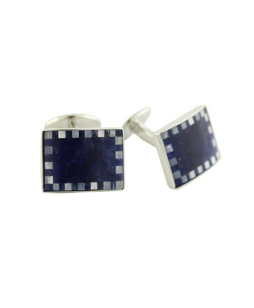 CL518802 | Sodalite and Mother of Pearl Sterling Silver Cufflinks