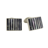 CL548902 | Sodalite and Mother of Pearl Striped Cufflinks