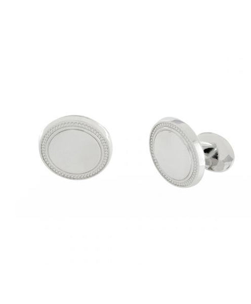 CL563702 | Engravable Round Sterling Silver Cufflinks