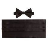 CP100001 | Black Satin Pre-tied Bow Tie & Cummerbund Set