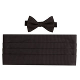 CP110001 | Black Faille Pre-tied Bow Tie & Cummerbund Set