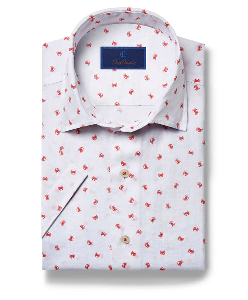 CSSM06001160 | Red Crab Print Short Sleeve Shirt