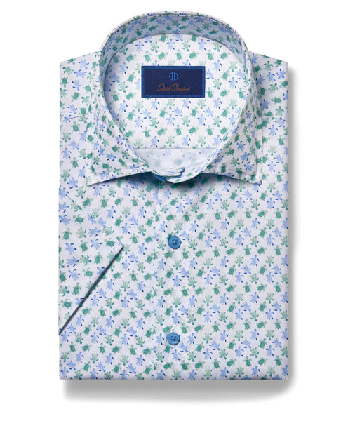 CSSM06005354 | Marine Turtle Print Short Sleeve Shirt