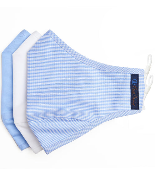MASK01100999 | The Comfort Mask: Blue, White & Houndstooth 3-Pack