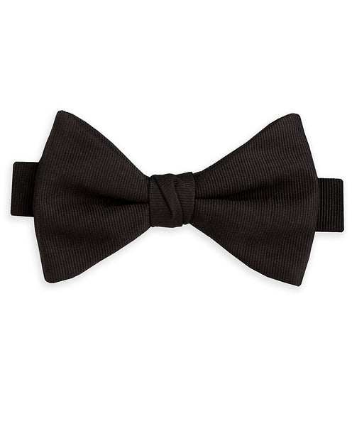 PT110001 | Black Faille Pre-tied Bow