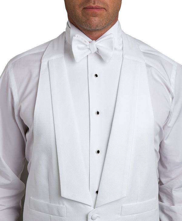 PT8110110 | White Pique Pre-tied Bow Tie