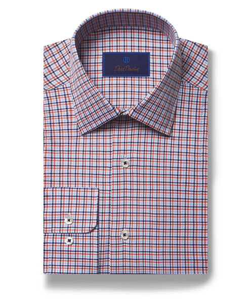 RBSP05610487 | Blue & Orange Check Dress Shirt