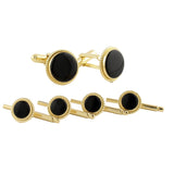 SS806313 | Onyx & Gold plated Sterling Stud Set