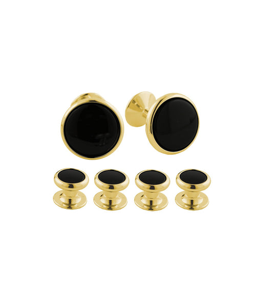 SS854909 | Onyx & Brass Stud Set