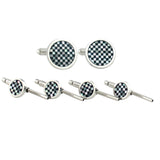 SS866602 | Onyx & Mother of Pearl Sterling Checkerboard Stud Set