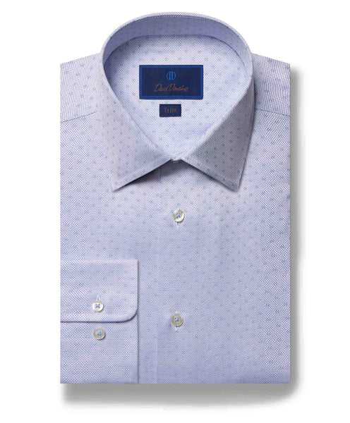TBSP05227454 | Blue & White Dobby Dot Dress Shirt