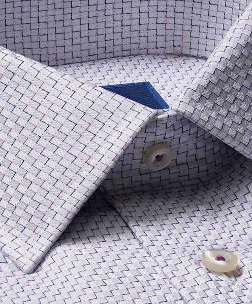 TBSP05608144 | Berry & White Micro Dobby Dress Shirt