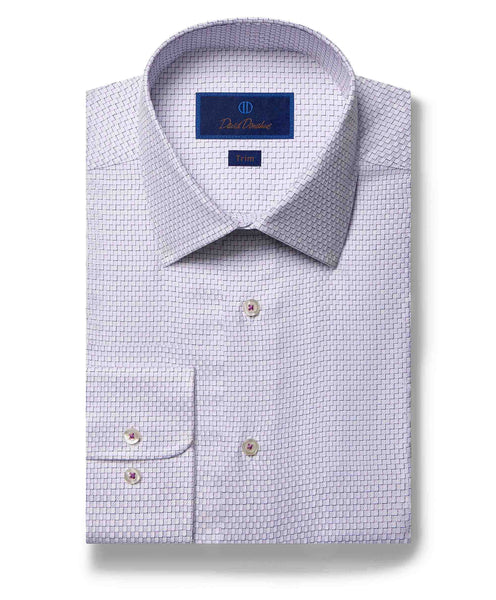 TBSP05608144 | Berry & White Micro Dobby Dress Shirt
