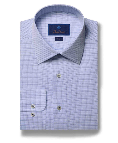 TBSP05611423 | Blue Micro Check Dress Shirt