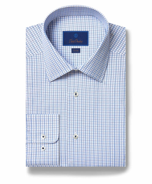 TBSP05863135 | Blue & White Check Dress Shirt