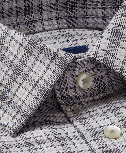 TBSP05893020 | Gray Plaid Royal Twill Dress Shirt