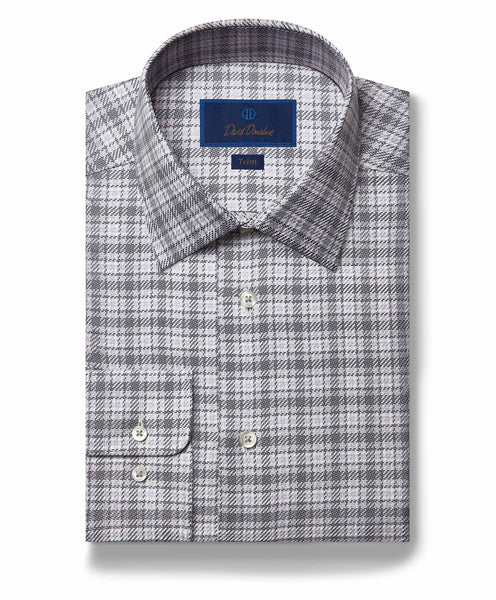 TBSP05893020 | Gray Plaid Royal Twill Dress Shirt