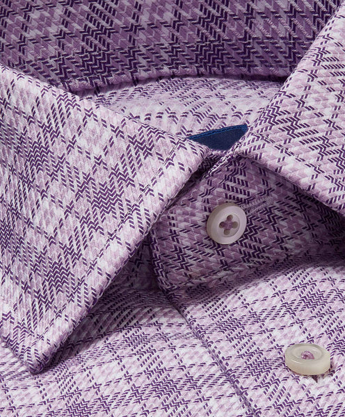 TBSP05893534 | Lilac Plaid Royal Twill Dress Shirt