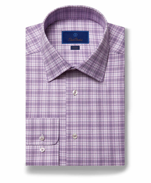 TBSP05893534 | Lilac Plaid Royal Twill Dress Shirt