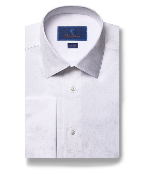 TT05504110 | White Textured Paisley Formal Shirt